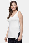 Floret Cotton Camisole (Pack of 2) - White Black — thumbnail 4